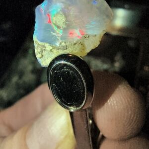 Opal and Black Stone Ring